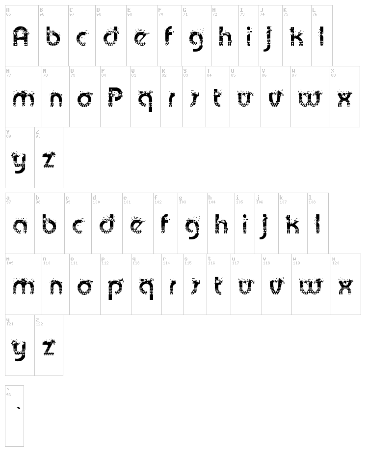 Patriot Anthem font map